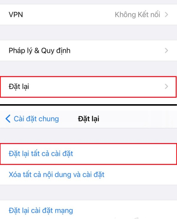 Xóa danh bạ trên iPhone bằng cách khôi phục lại cài đặt gốc bước 2